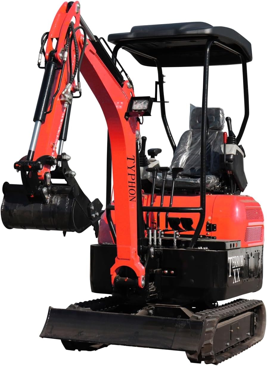 4,000 lb TYPHON Terror XX Mini Excavator Rubber Track with Kubota D902 Diesel Engine USA