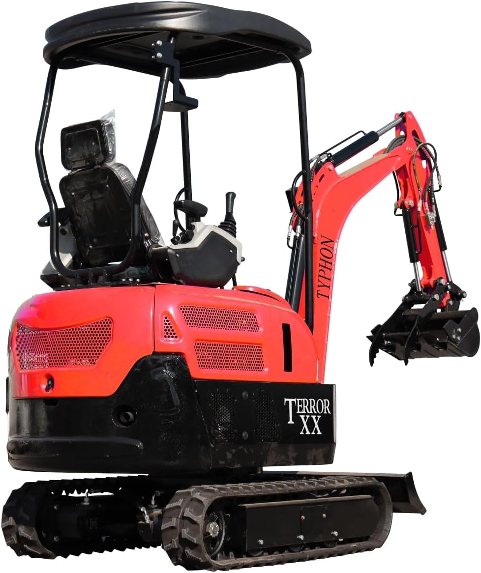 4,000 lb TYPHON Terror XX Mini Excavator Rubber Track with Kubota D902 Diesel Engine USA