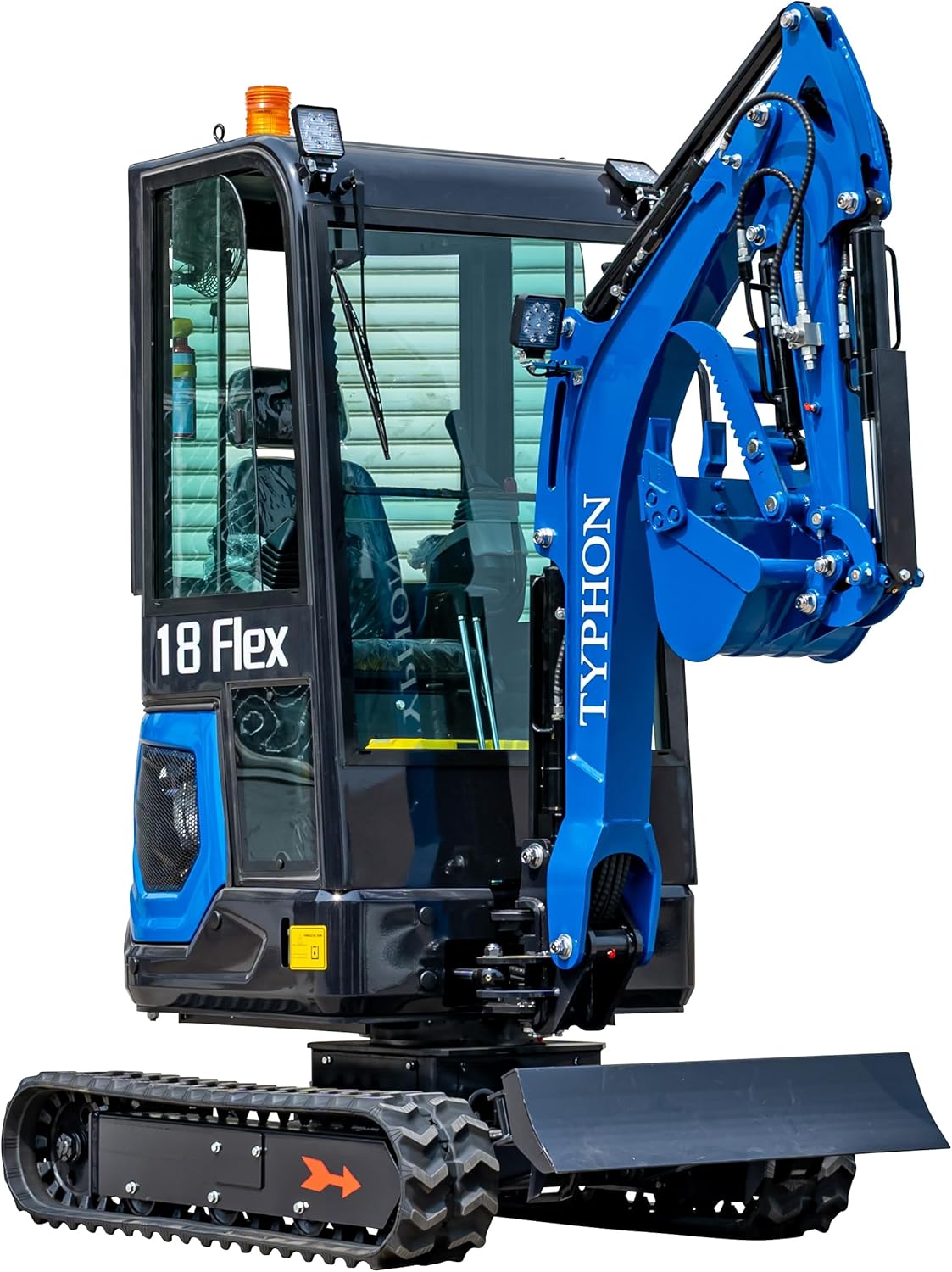 TYPHON 18 Flex 4,000 lbs Mini Crawler Excavator for Garden, Farm, Park, Road Micro Digger Ideal for Digging, Drilling, Bull-Dozing with 12 Different attachments