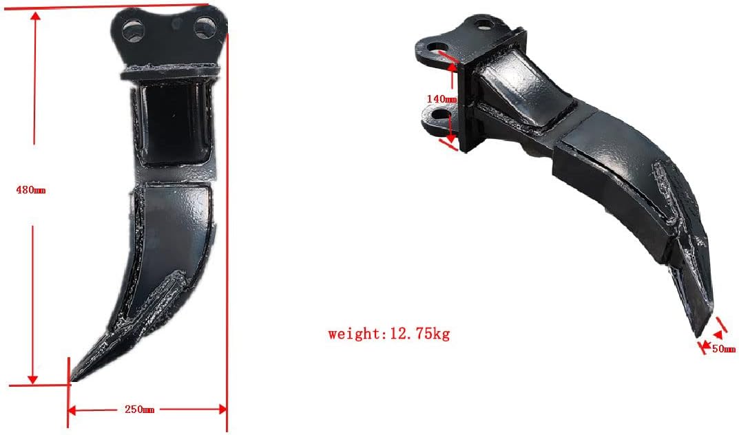 TYPHON Attachments Ripper: Attachment for Mini Excavators Machine Machinery Ripper Teeth Tooth Cut Down Trees