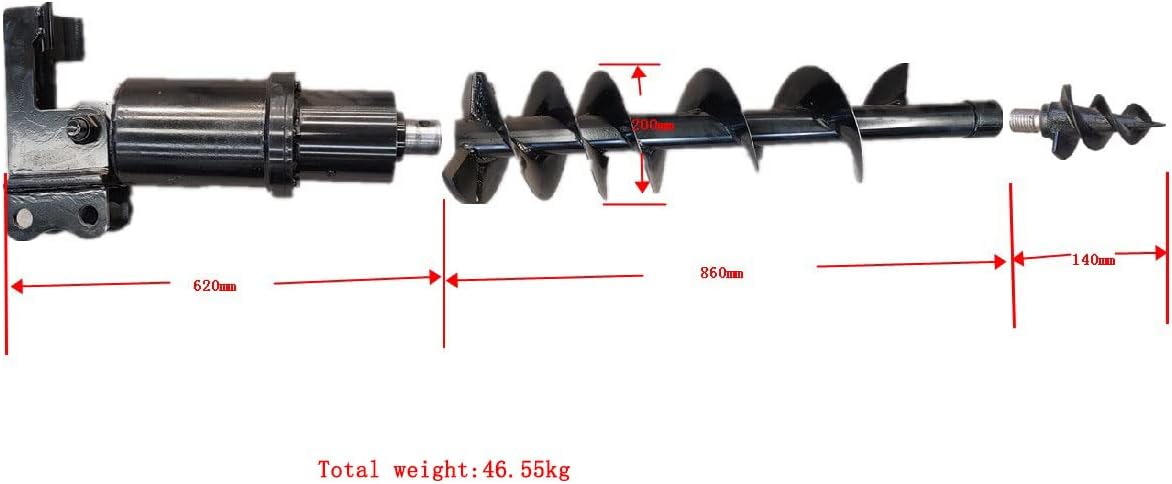 TYPHON Attachments Auger Drill Attachment for Mini Excavators Digger Track Crawler Heavy Machinery Machine