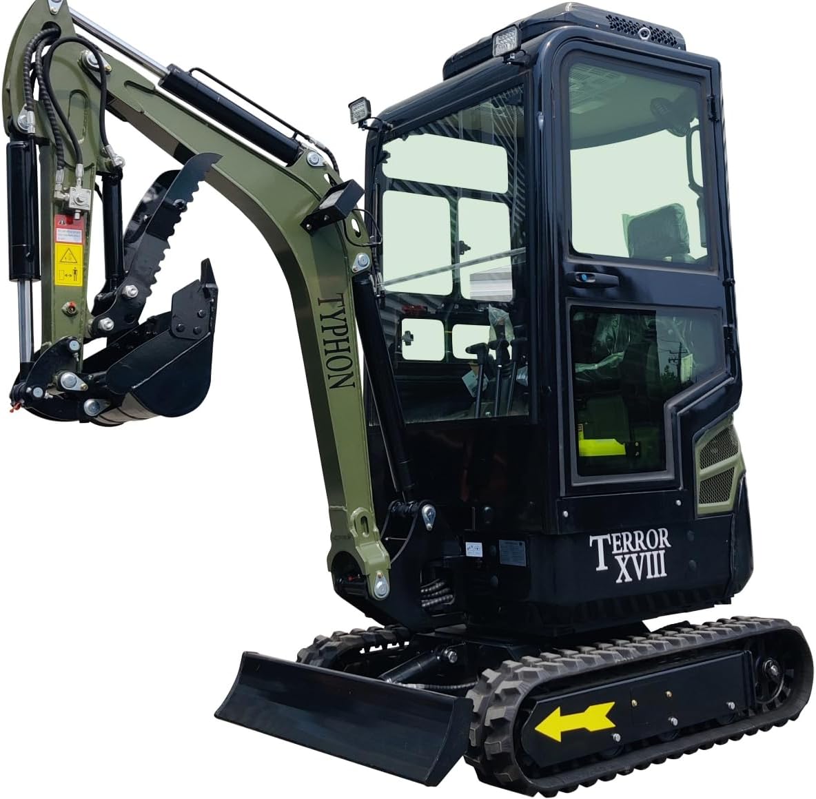 TYPHON Mini Excavator Gas Engine EPA Machine, Crawler Excavator for Construction Works, Suitable for Farms, Roads, Parks, Orchards, Gardens, Digging Trenches, Fertilizing, Weeding