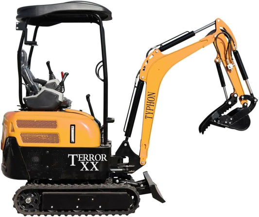 4,000 lb TYPHON Terror XX Mini Excavator Rubber Track with Kubota D902 Diesel Engine
