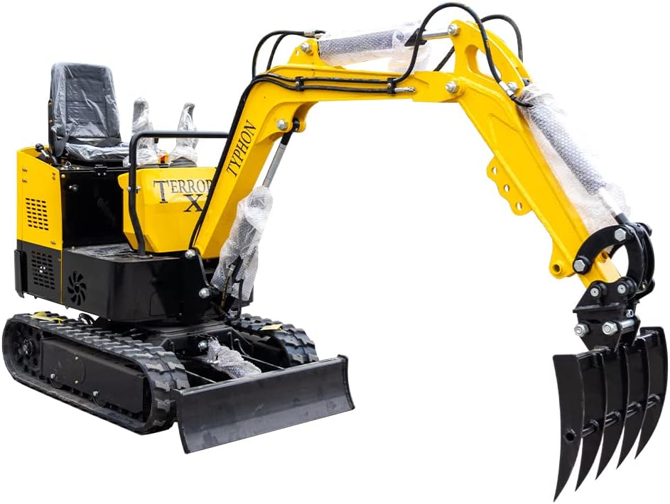 TYPHON Attachment Rake: Attachments for Mini Excavators, Used to Loosen and Remove Surface Soil Machinery Machine
