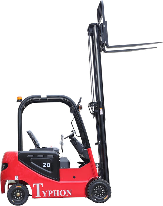 TYPHON 2 Ton Capacity Vigor Hi-Lo 20 Compact Electric Forklift Lifter USA for Warehousing, Indoors, Outdoors