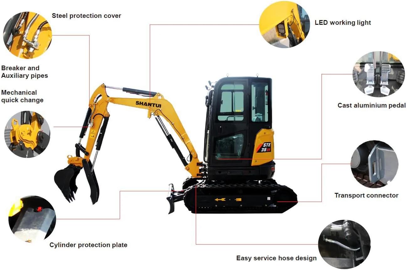 Shantui Mini Excavator 2.8 Ton Digger Tracked Crawler Hydraulic Engine EPA