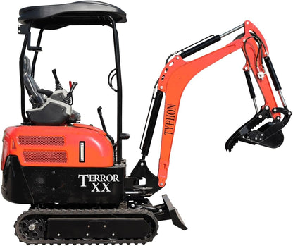 4,000 lb TYPHON Terror XX Mini Excavator Rubber Track with Kubota D902 Diesel Engine USA