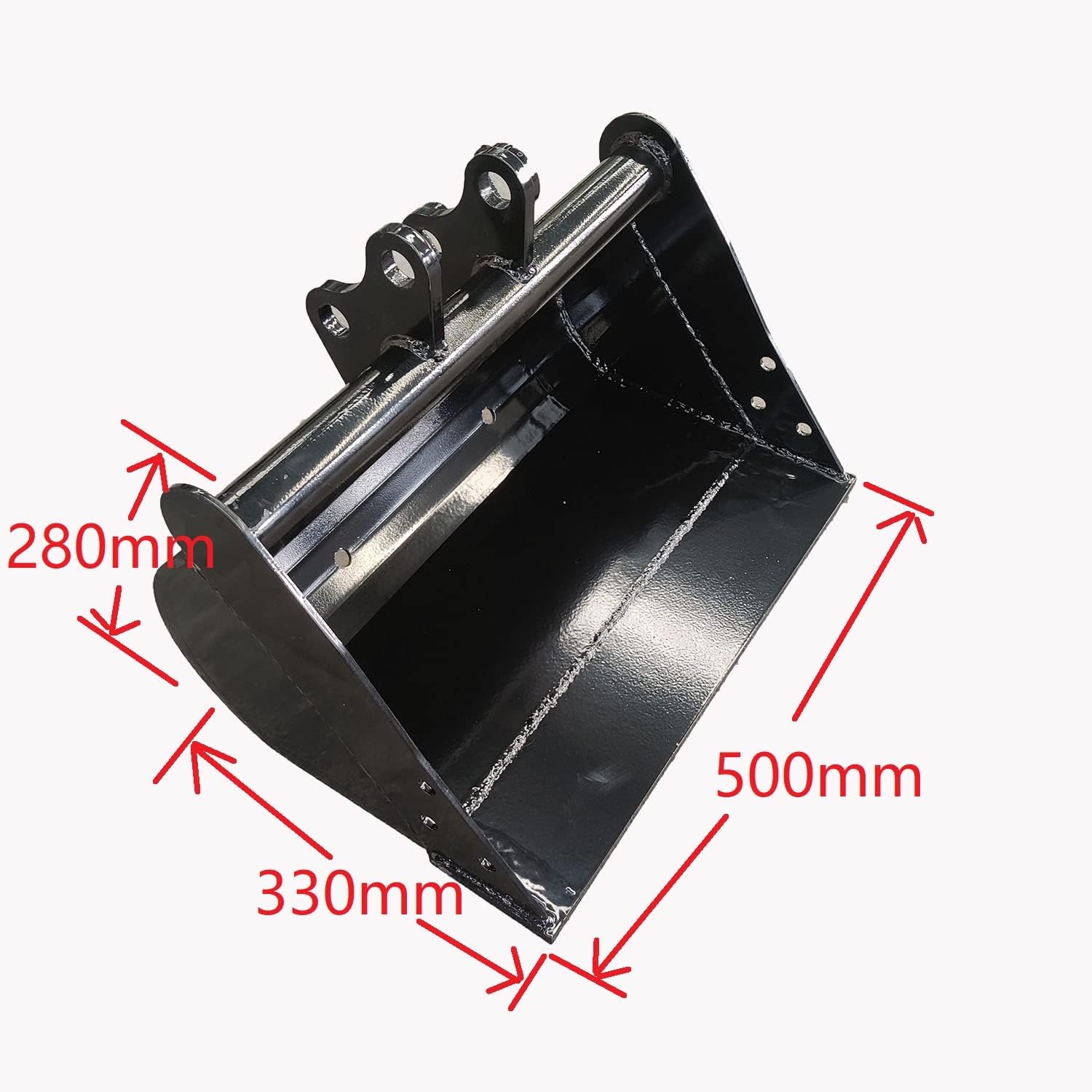 TYPHON Attachments 500mm Plain Bucket Attachment for Machinery Machine Mini Excavator Mud Buckets for Bulk Loading, Ditch Cleaning, Low Density Material Digging