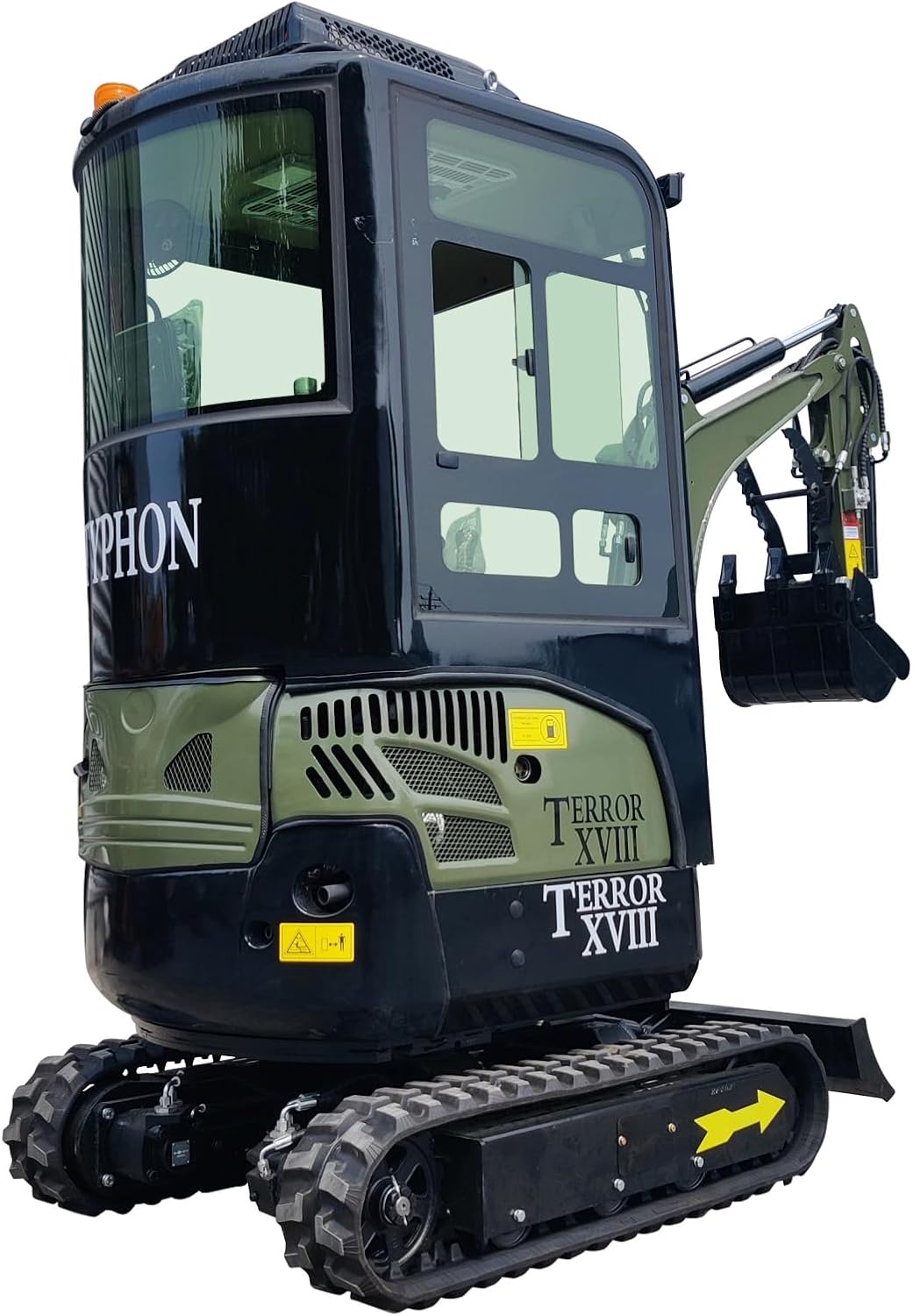 TYPHON Mini Excavator Gas Engine EPA Machine, Crawler Excavator for Construction Works, Suitable for Farms, Roads, Parks, Orchards, Gardens, Digging Trenches, Fertilizing, Weeding