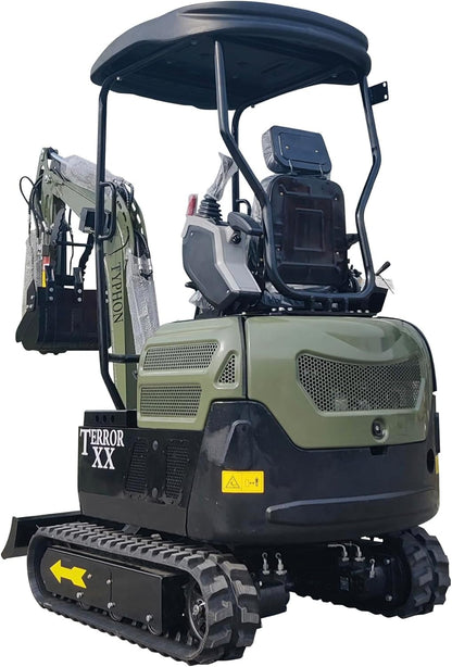 4,000 lb TYPHON TERROR XX Mini Excavator Rubber Track with Kubota D902 Diesel Engine USA