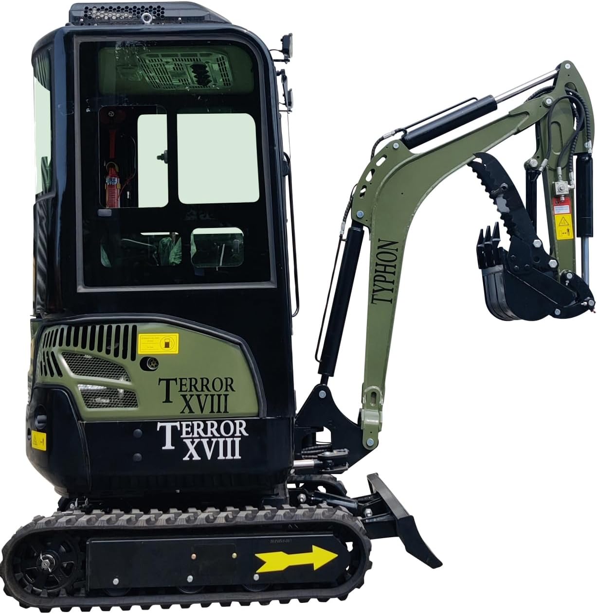 TYPHON Mini Excavator Gas Engine EPA Machine, Crawler Excavator for Construction Works, Suitable for Farms, Roads, Parks, Orchards, Gardens, Digging Trenches, Fertilizing, Weeding