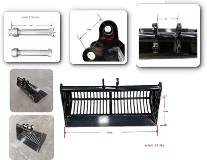 TYPHON Attachments Screening Skeleton Bucket 600mm: Attachment for TYPHON Mini Excavators Machinery Machine Digger Track Crawler Heavy Machinery