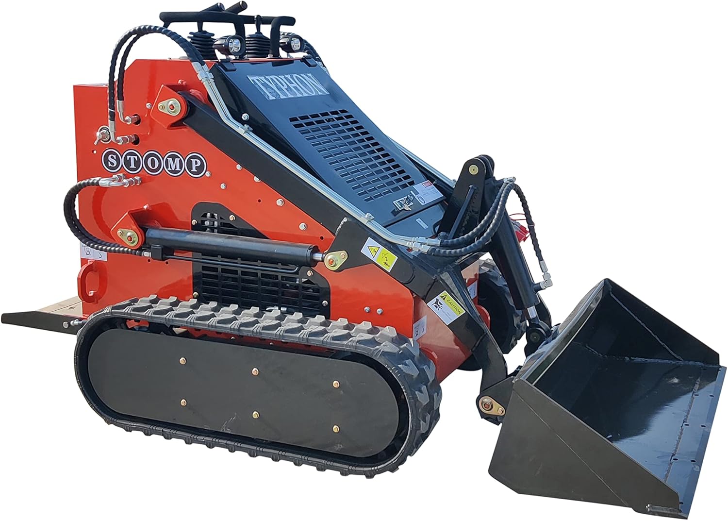 TYPHON STOMP Mini Skid Steer Loader – 1800lbs Skid Steer with Wide Bucket – Compact Skid-steer Machine For Garden, Farms, Parks, Roads – Ideal for Digging, Drilling, Bull-Dozing