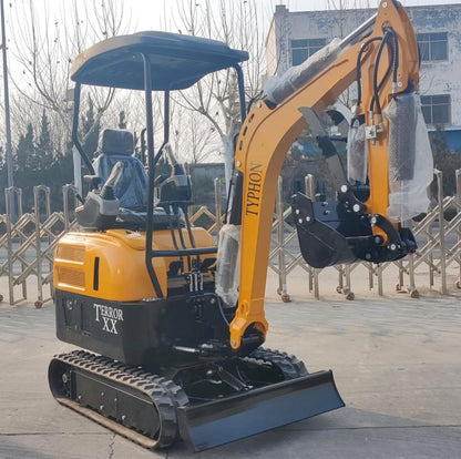 4,000 lb TYPHON Terror XX Mini Excavator Rubber Track with Kubota D902 Diesel Engine