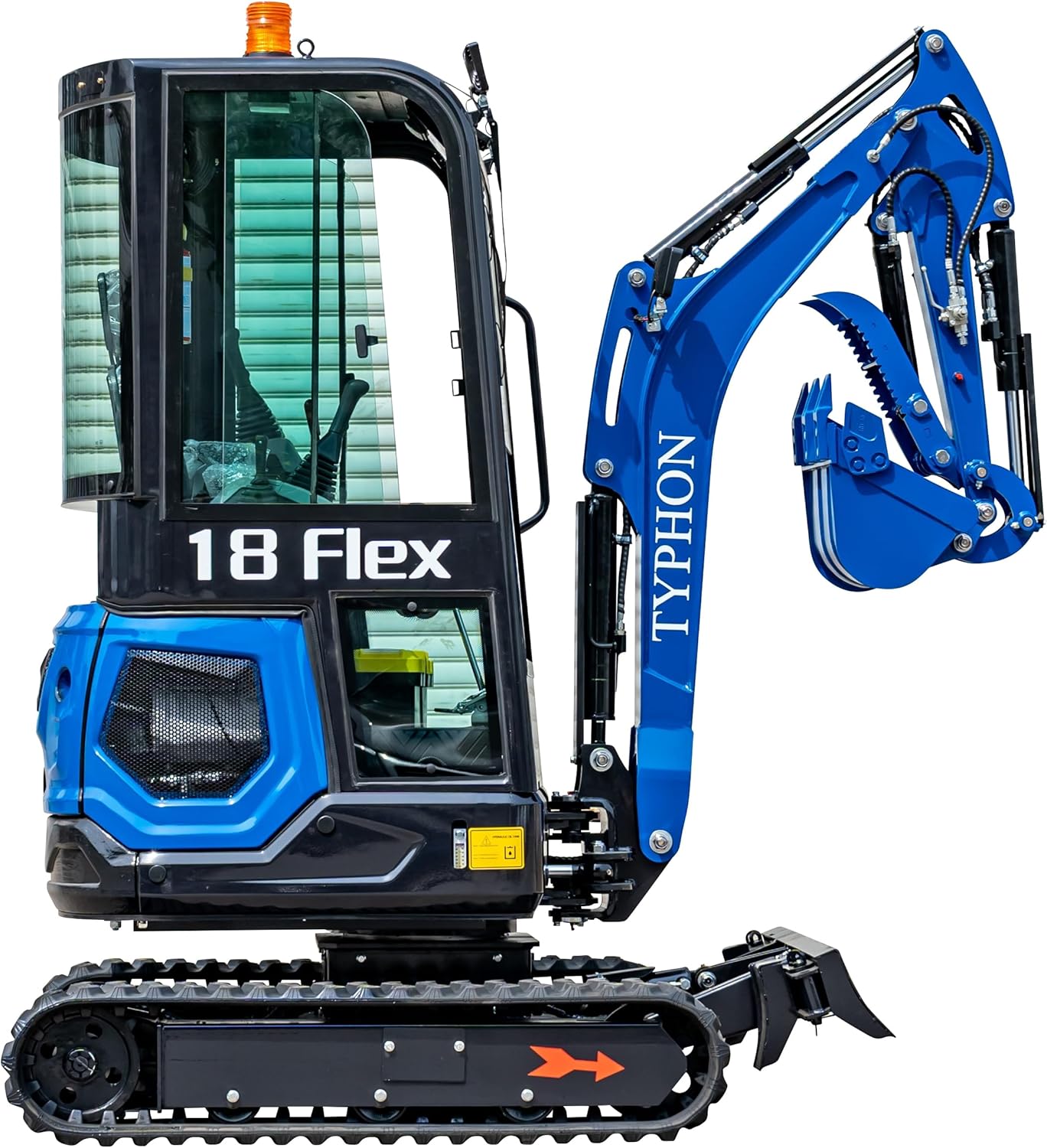TYPHON 18 Flex 4,000 lbs Mini Crawler Excavator for Garden, Farm, Park, Road Micro Digger Ideal for Digging, Drilling, Bull-Dozing with 12 Different attachments