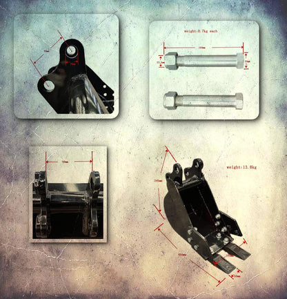 TYPHON Attachments: 200mm Narrow Bucket: Attachment for Mini Excavators Mini Excavator Machine