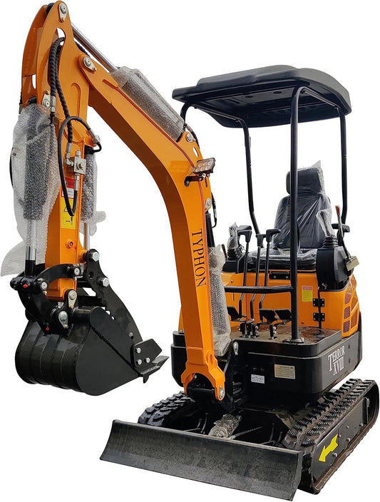 4,000 lbs TERROR XVIII Mini Excavator, EPA certified USA KUBOTA D902 Diesel Engine Machine for Garden, Farms, Parks, Roads – Ideal for Digging, Drilling, Bull-Dozing