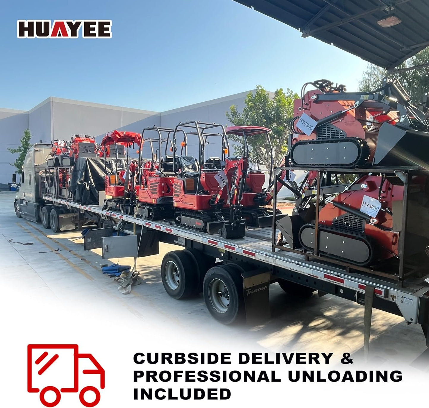HY360C Wheeled Stand-On Mini Skid Steer Loader with Bucket, B&S Gas Engine EPA Certified, Compact for Lawn Farm Garden Material Handling, Curbside delivery & Professional unloading Included