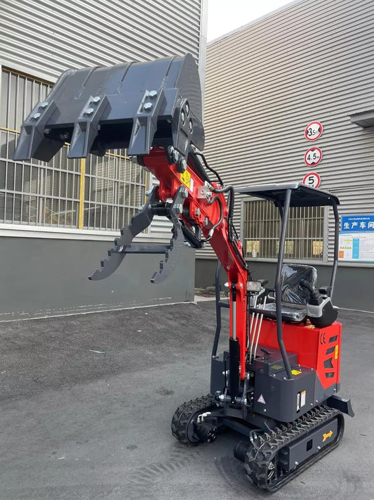 AGT Updated Model 1 Ton Mini Small Excavator, with Hydraulic Thumb and Pilot System,Dual Display and Swing Boom for Sale | AGT-DM12X-PLUS