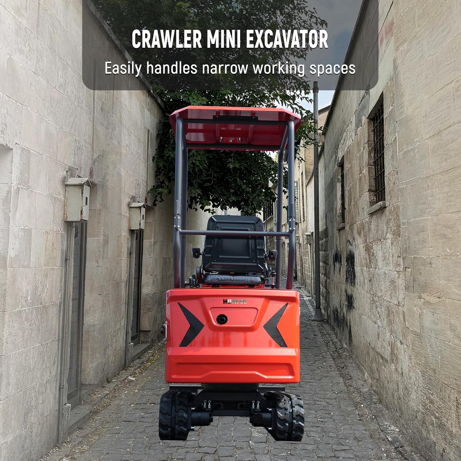 HY12C 1.2 Ton Mini Excavator with Hydraulic Thumb, 13.5HP Gasoline Engine EPA Certified, Compact Tracked Digger for Material Handling, Trenching, Landscaping, Includes delivery & unloading services