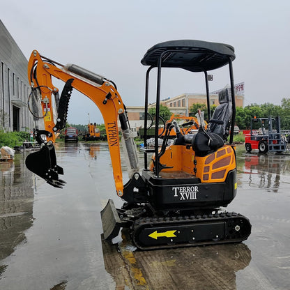 4,000 lbs TERROR XVIII Mini Excavator, EPA certified USA KUBOTA D902 Diesel Engine Machine for Garden, Farms, Parks, Roads – Ideal for Digging, Drilling, Bull-Dozing