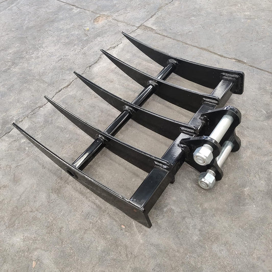 TYPHON Attachment Rake: Attachments for Mini Excavators, Used to Loosen and Remove Surface Soil Machinery Machine
