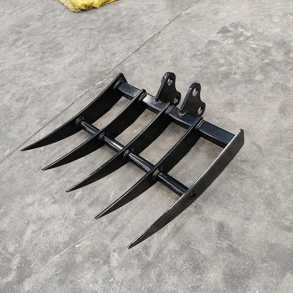 TYPHON Attachment Rake: Attachments for Mini Excavators, Used to Loosen and Remove Surface Soil Machinery Machine
